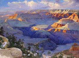 Paul Dykman Oil on Canvas artwork. Landscapes. Western Artwork. Grand Canyon Shadows