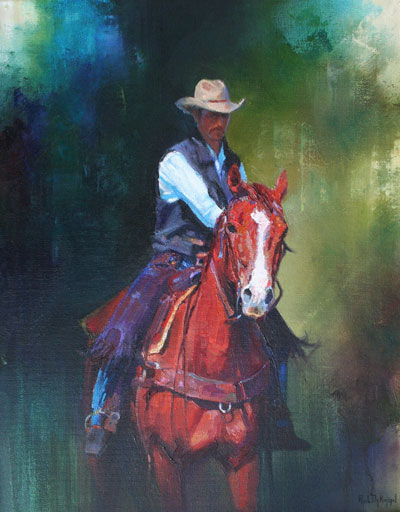 Paul Dykman Oil on Canvas Wester artwork. horses and cowboys