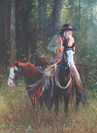 Oil on Canvas artwork. Cowboys and horses. Western Artwork. Hunters Paradise