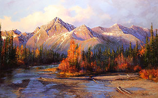 Paul Dykman Oil on Canvas artwork. Landscapes. Western Artwork. Quiet Fall Afternoon