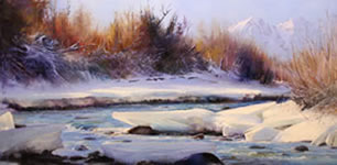 Paul Dykman Oil on Canvas artwork. Landscapes. Western Artwork. Sunlit Ice