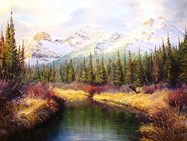 Paul Dykman Oil on Canvas artwork. Landscapes. Western Artwork. The Quiet Backcountry