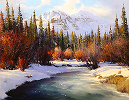 Paul Dykman Oil on Canvas artwork. Landscapes. Western Artwork. Winters Splendor